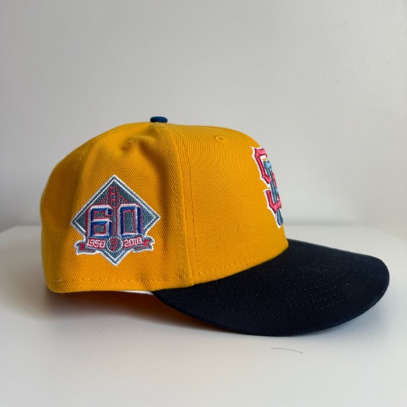 Yellow and Blue Fitted Baseball Cap - Picture 2 of 3